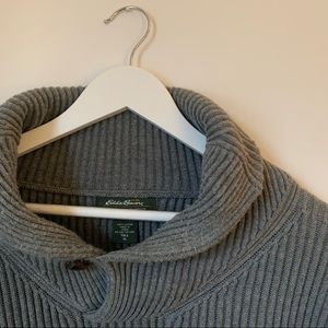 Eddie Bauer cowl neck tall grey knit sweater